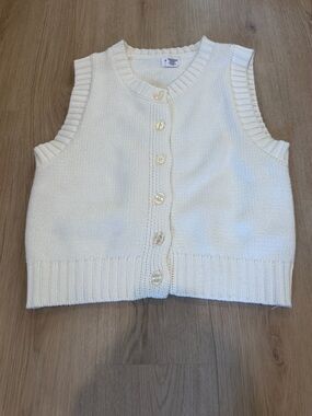 Song of style XL Cream Knit Button-Up Vest
